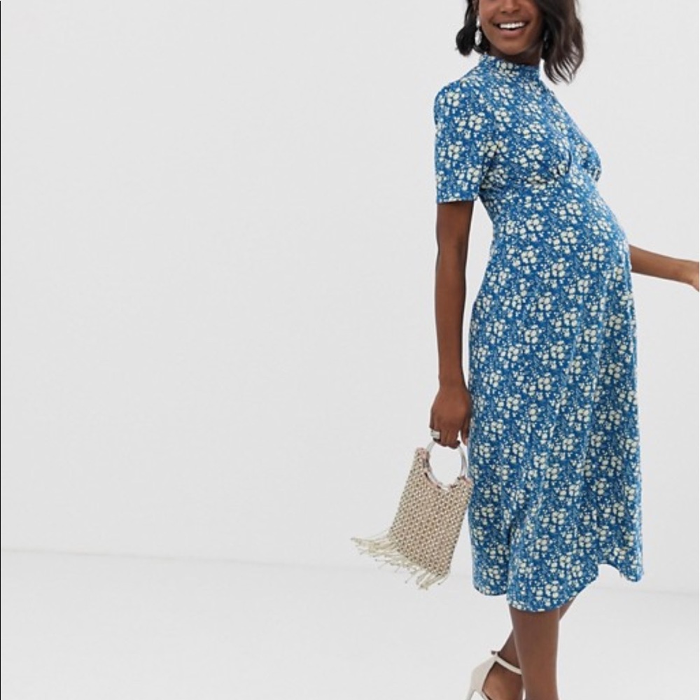 ASOS DESIGN maternity tea length floral dress